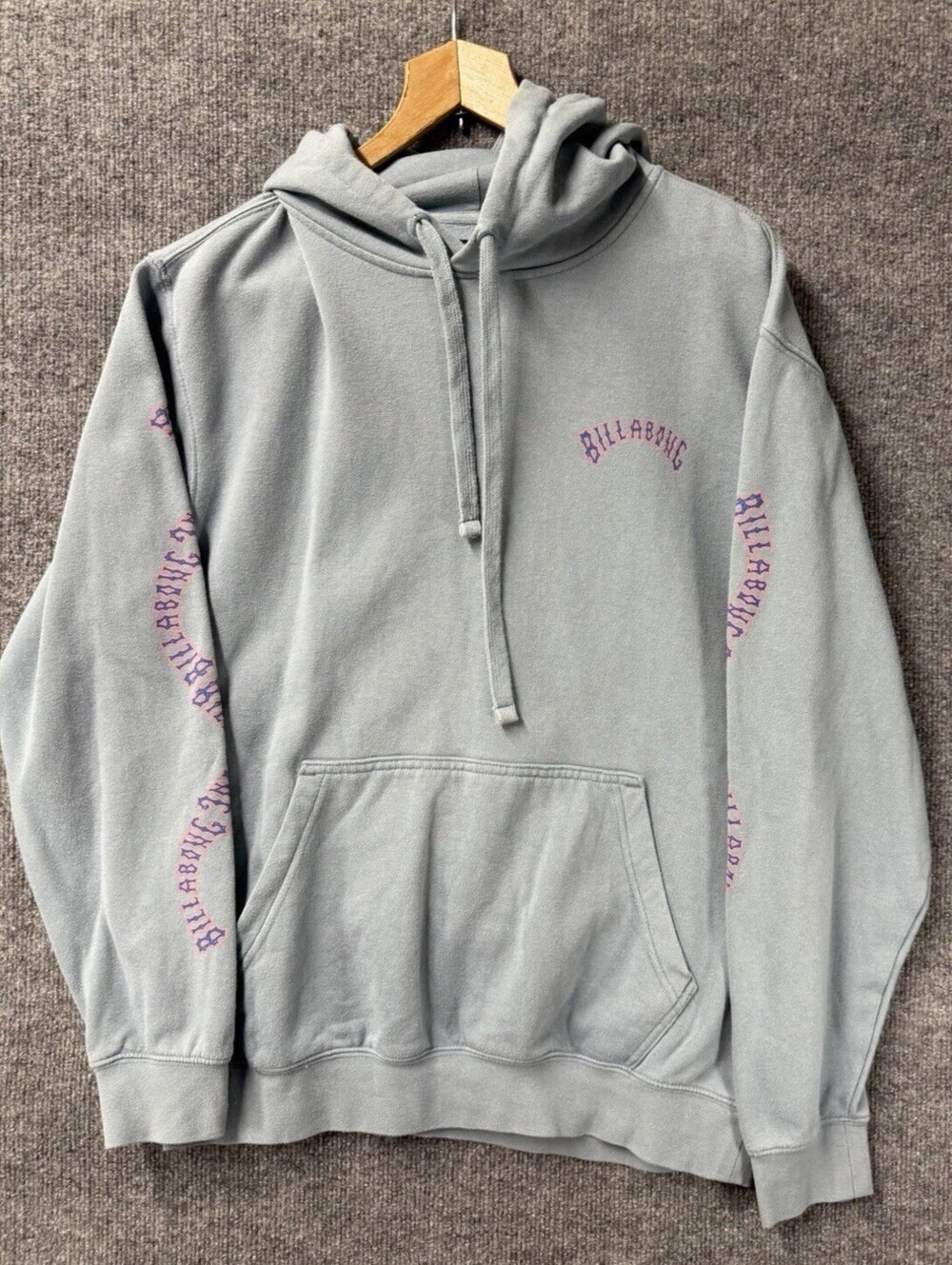 Sky Blue 2000s Billabong Mocha Brown Hoodie Y2K Skater Surf So Soft Mens M
